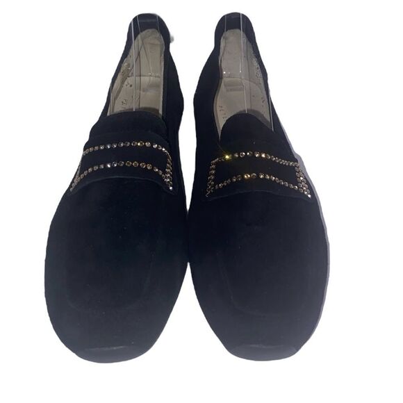 Peter Helle Mania Wm Sz 6.5 EU 37 Black Sued3 Bling Slip On Driving Loafer Shoes - Picture 2 of 8